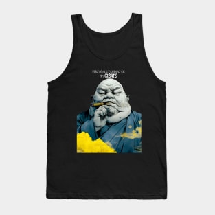 Puff Sumo: Peace of Mind Brought to you by Cigars on a dark (Knocked out) background Tank Top